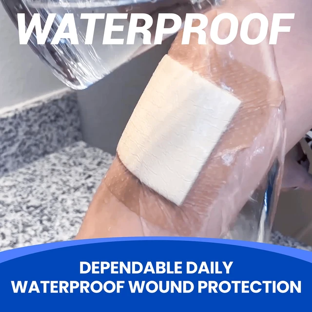 Alt view image 3 of 6 - Large Waterproof Bandages 4x4 Silicone Foam Dressing Sensitive Skin, 10 PCS Wound Care Dressing, Adhesive Cohesive Pad with Border, First Aid, Post Surgical and Trauma Care, Burn Care