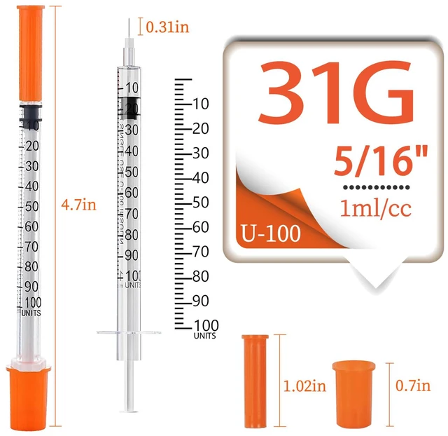 Alt view image 3 of 7 - 1ML Syringe with 31G 5/16" (8MM) Needle 100PACK, Lab Supplies, Individually Packaged (1CC 31G 5/16"-100PACK)