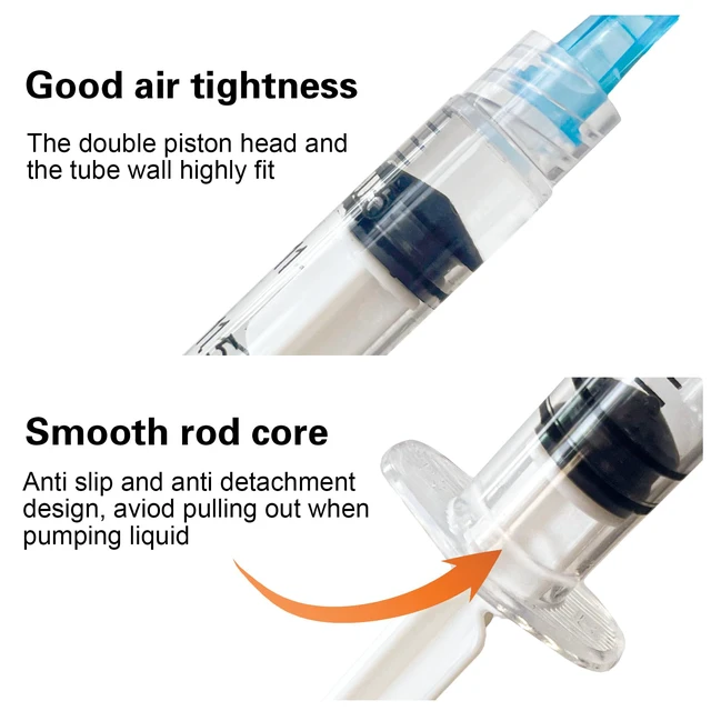 Alt view image 2 of 7 - 100pcs 3mL Syringe 23Gauge 1inch Luer Lock, Individually Wrapped