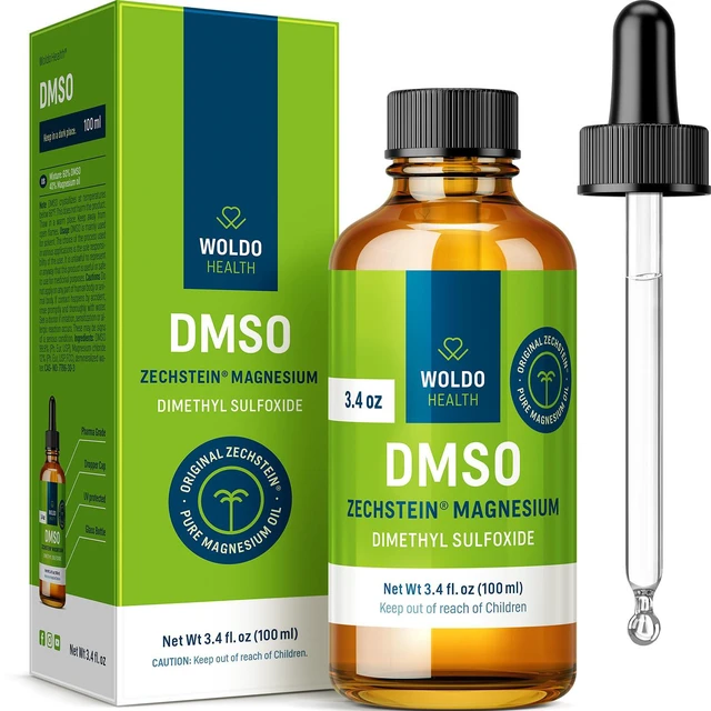 Main image of DMSO 60% with Zechstein Magnesium 40% - Dimethyl Sulfoxide Liquid Blend, Pharmaceutical Grade, 100 ml Glass Bottle with Precision Dropper, 3.38 fl oz
