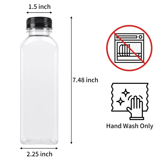 Alt view image 2 of 6 - 16oz Plastic Juice Bottles with Caps, 36pcs Clear Juice Containers Reusable Clear Bulk Beverage Containers for Juice, Milk and Other Beverages, Leak Proof