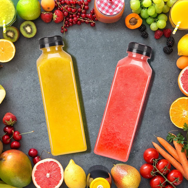 Alt view image 6 of 6 - 16oz Plastic Juice Bottles with Caps, 36pcs Clear Juice Containers Reusable Clear Bulk Beverage Containers for Juice, Milk and Other Beverages, Leak Proof