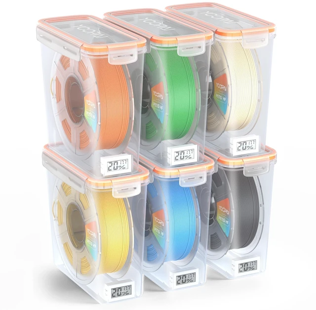 Main image of Pro Filament Storage Box with Temperature & Humidity Monitor, Airtight Filament Storage Container with Desiccant for 1KG 1.75mm PLA ABS PETG TPU, Single Spool 3D Printer Filament Storage Box(6)