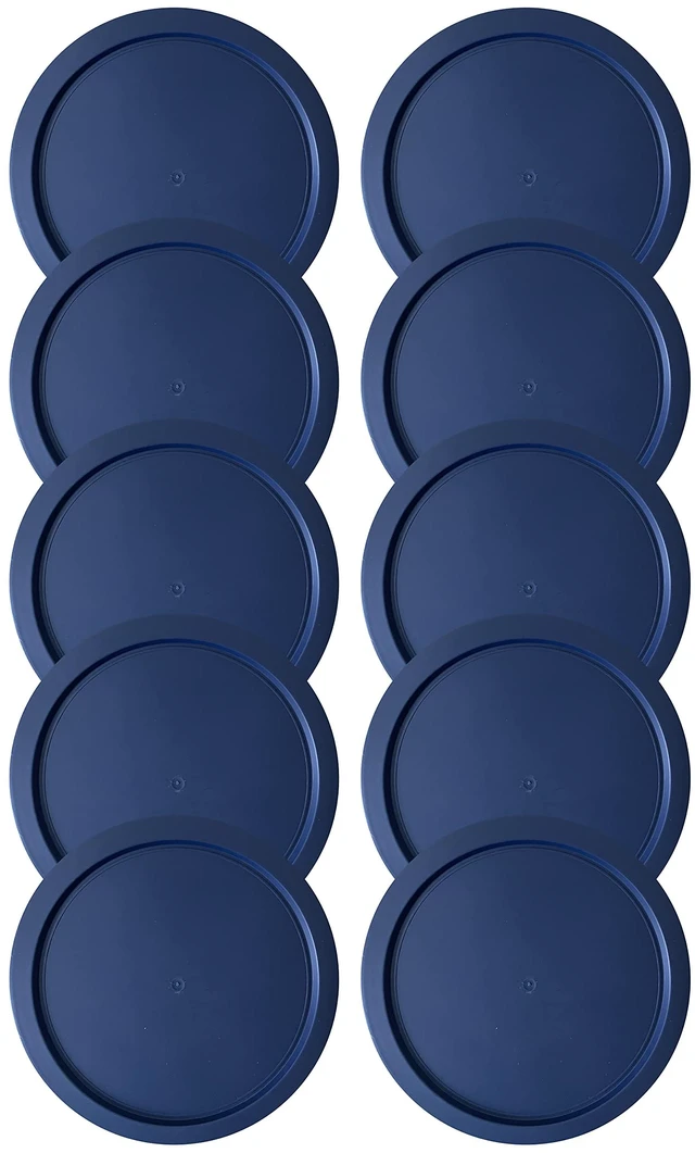 Main image of Replacement Lids fits Pyrex 4-Cup Glass Food Storage Container Bowls, 6-Inch Plastic Round Lids Covers for Pyrex 7201-PC, Airtight & Leakproof (10-Pack, Blue)
