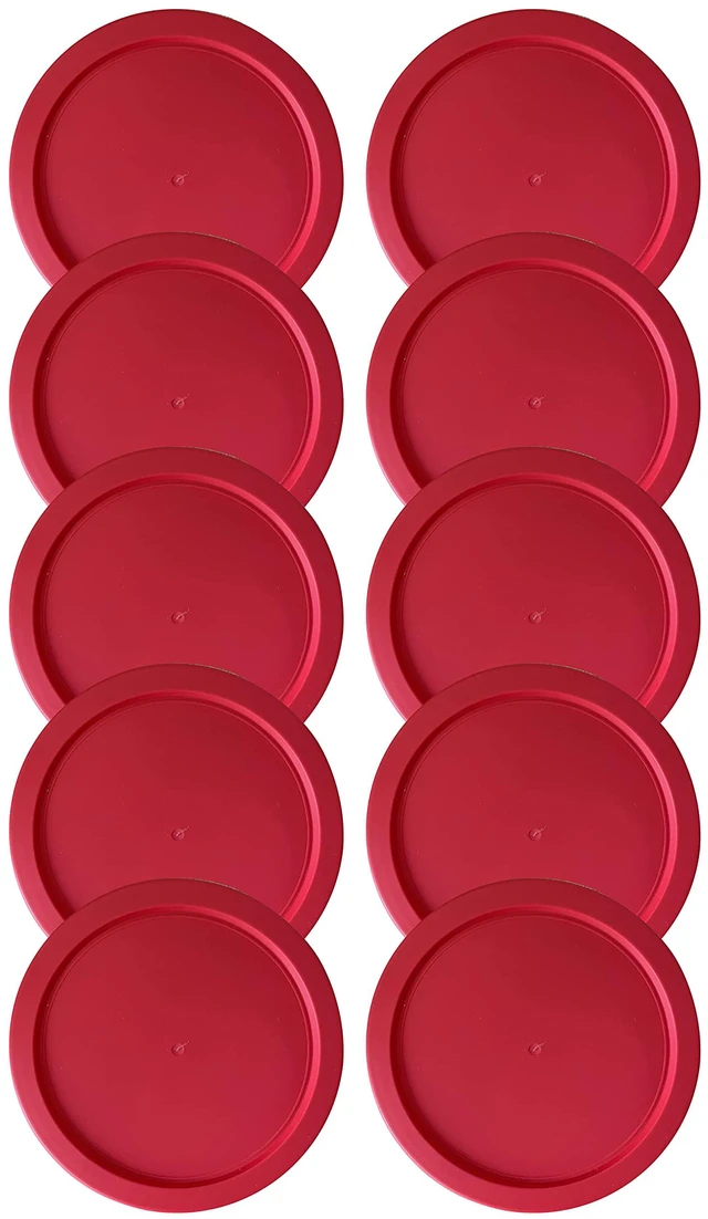 Main image of Replacement Lids fits Pyrex 4-Cup Glass Food Storage Container Bowls, 6-Inch Plastic Round Lids Covers for Pyrex 7201-PC, Airtight & Leakproof (10-Pack, Red)