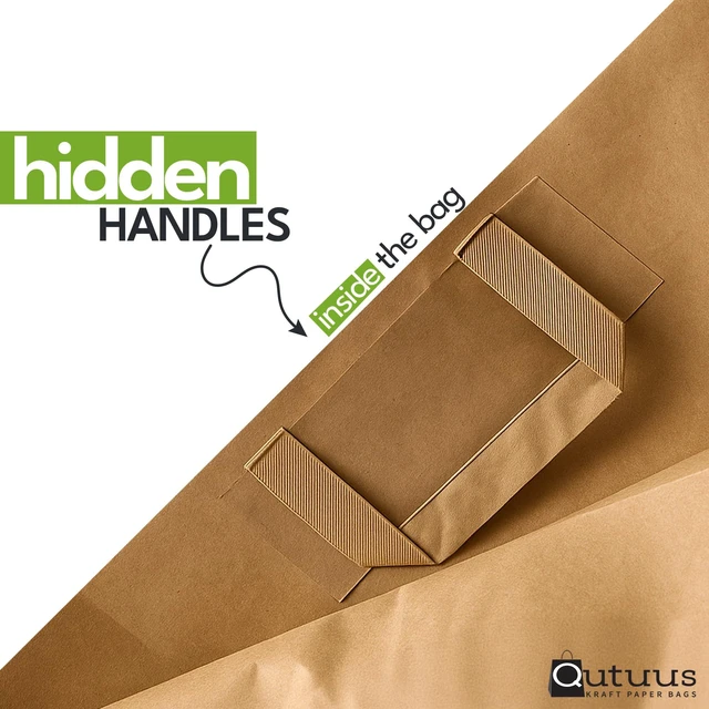Alt view image 4 of 6 - Large Paper Bags with Handles Bulk - 50 Pcs 12x7x14 Large Paper Grocery Shopping Bags with Handles, Brown Sacks for Groceries, Recycling, Delivery, Take Out, To Go,