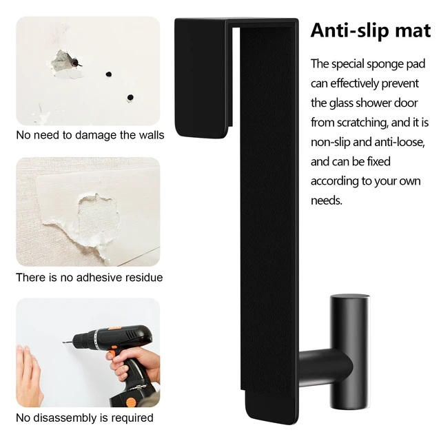 Alt view image 6 of 6 - T-Shaped Over Door Hooks - Fits Wooden & Metal Doors Less Than 1.77" Wide,Door Hanger for Office,Bedroom Heavy-Duty Stainless Steel Doors(T Shape 2 Pack, Fits 1-3/4'' Thick)
