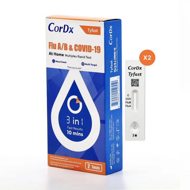 Alt view image 3 of 7 - Flu A/B & COVID-19, At Home 3-in-1 Rapid Test Kit, 2 Tests Nasal Swab Self-Test, Easy-To-Use For Adults And Kids, EUA Authorized OTC, Results In About 10 Minutes