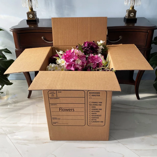 Alt view image 7 of 7 - Moving Boxes with Handles, 10 Premium Large, 18 x 18 x 24, Brown Premium with Handles