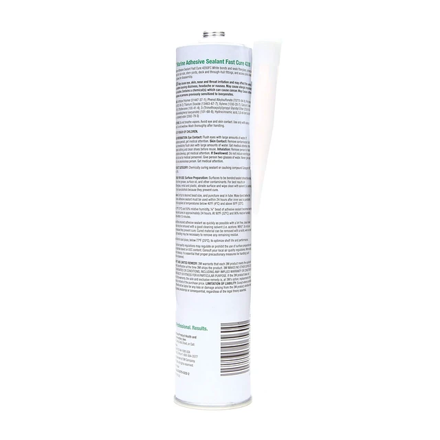 Alt view image 2 of 7 - Marine Adhesive Sealant Fast Cure 4200FC, White, 295 mL Cartridge Semi-Permanent, Underwater-Safe, Flexible Bonds, Adhesive Sealant for Boats and RVs, Ships with Nozzle