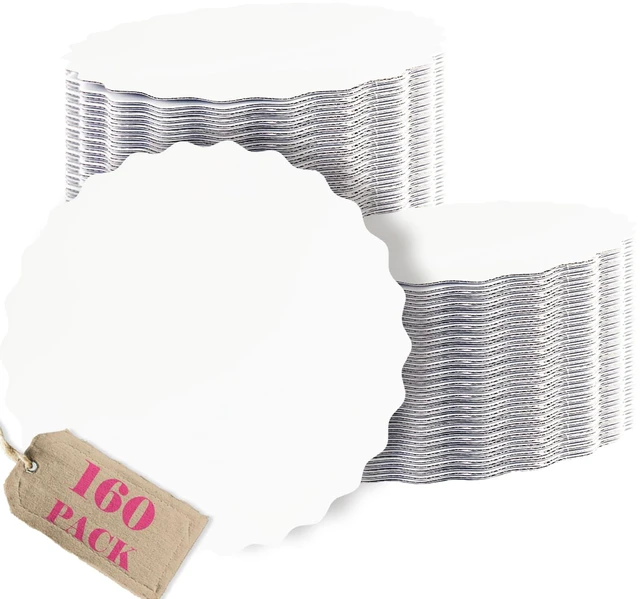 Main image of White 6 Inch Wave Cake Boards Round 160-Packs Circles Rounds Base Cake PlateThinner But Stronger