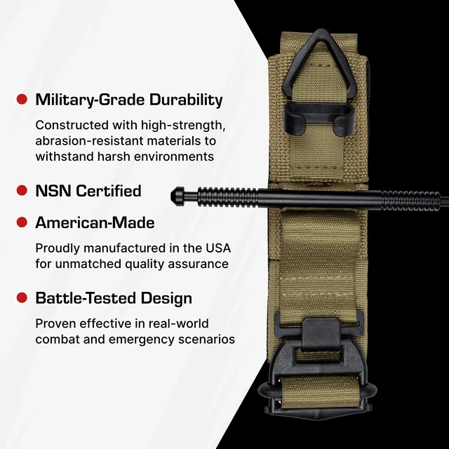 Alt view image 4 of 7 - (Generation 5) - Military-Grade Tourniquet for Severe Bleeding Control, Essential First Aid for Tactical, Emergency, and Civilian Use (Tan), TacMed Solutions