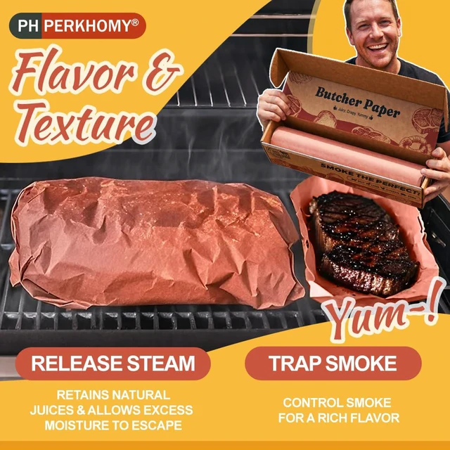 Alt view image 4 of 7 - PerkHomy Pink Butcher Paper Roll 18" x 2400" (200') with Upgraded Packaging for Smoker BBQ Grilling Smoking Meat Unbleached Uncoated Unwaxed