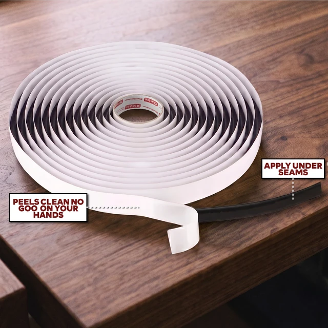 Alt view image 6 of 7 - Butyl Sealing Tape, Black, 1/8-In x 3/4-In x 30-Foot Plumbers Putty, RV Sealant, Boat Sealing, EDPM Butyl Tape