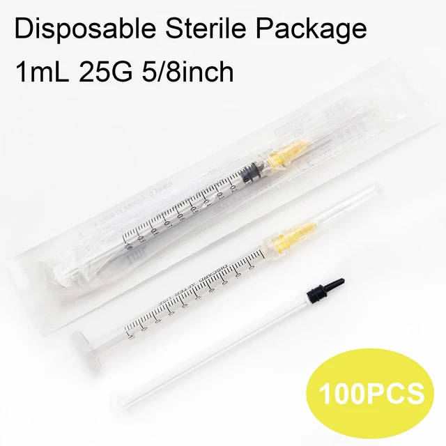 Alt view image 5 of 7 - 100Pack 1mL 25G 5/8in Luer Lock Refilling Ink Individually Packaged