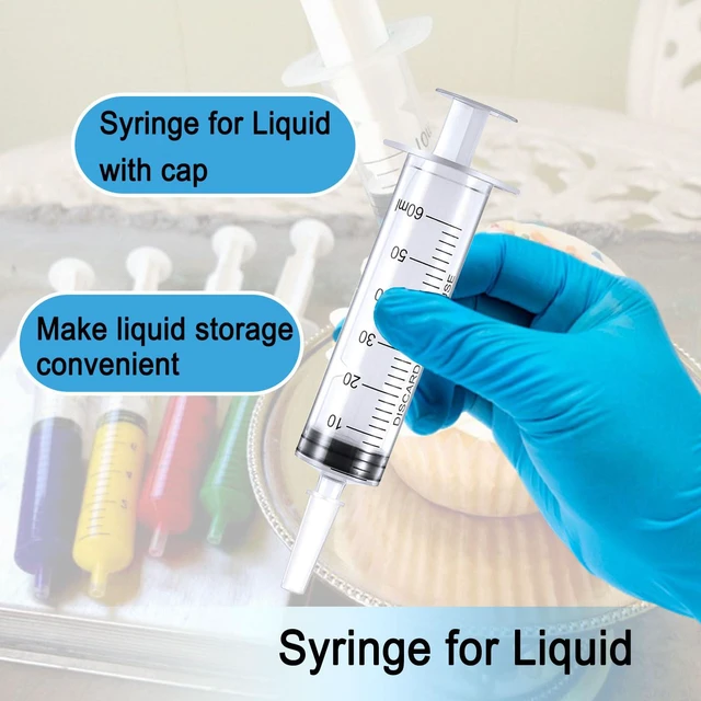 Alt view image 3 of 6 - 60ml Syringe for Liquid, Syringe Without Needle for Pet Feeding, Liquid Measurement, Individually Wrapped, Pack of 15