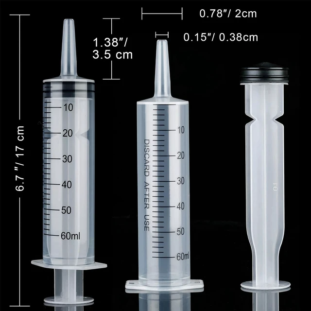 Alt view image 6 of 6 - 60ml Syringe for Liquid, Syringe Without Needle for Pet Feeding, Liquid Measurement, Individually Wrapped, Pack of 15