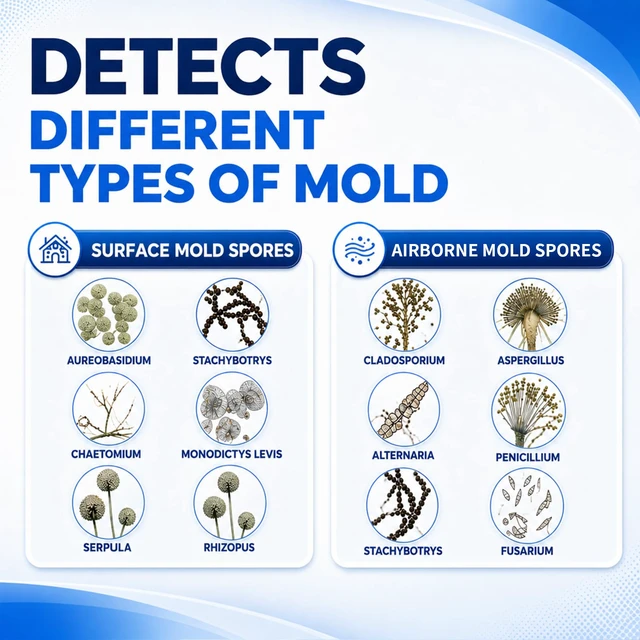 Alt view image 4 of 7 - Mold Test Kit for Home, 16 Detection Tests, DIY Mold Detector for Indoor Air Quality, Home Surfaces & HVAC Systems, Fast Accurate Black Mold Testing with Identification Guide, Air Tester