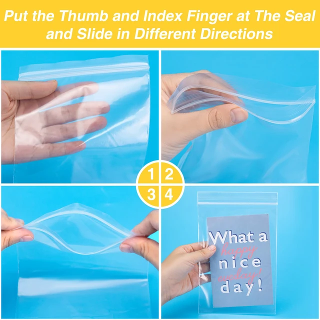 Alt view image 5 of 7 - 1200Pcs 5" x 7" Clear Plastic Zip Bags, 2 Mil Thick Zip Seal, Reclosable Poly Bag for Travel, Storage, Packaging, Home Organization, Gift Packaging