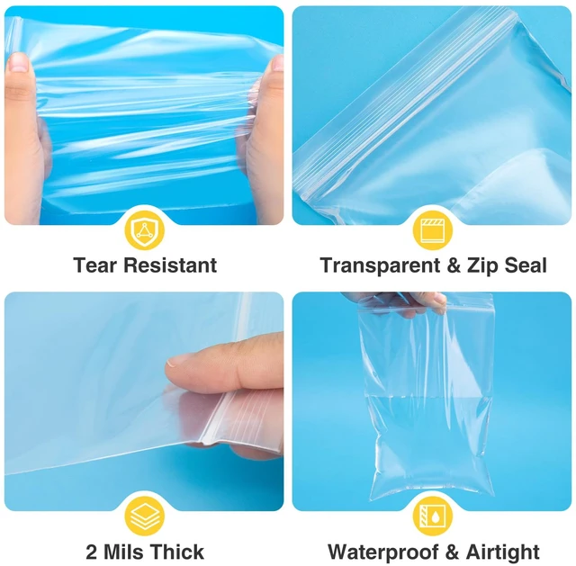 Alt view image 3 of 7 - 1200Pcs 5" x 7" Clear Plastic Zip Bags, 2 Mil Thick Zip Seal, Reclosable Poly Bag for Travel, Storage, Packaging, Home Organization, Gift Packaging