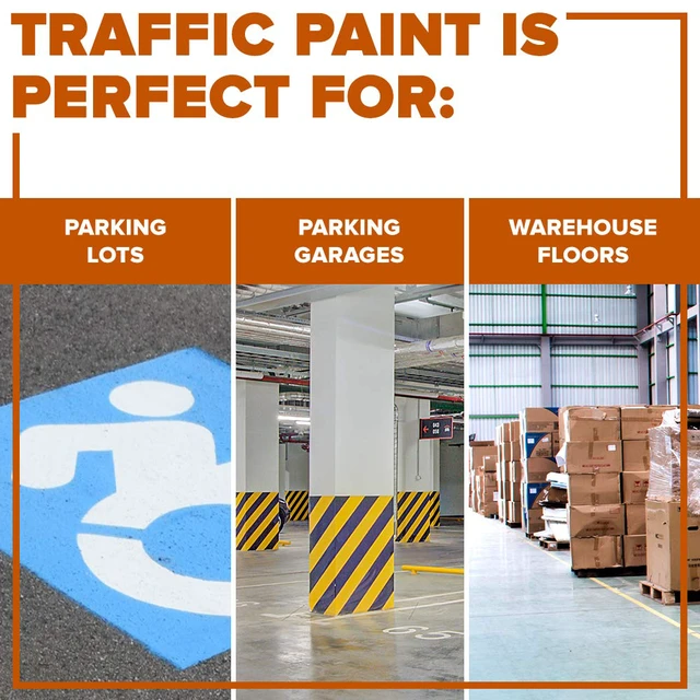Alt view image 4 of 7 - Acrylic Latex Traffic Paint, Handicap Blue, 1 Gallon