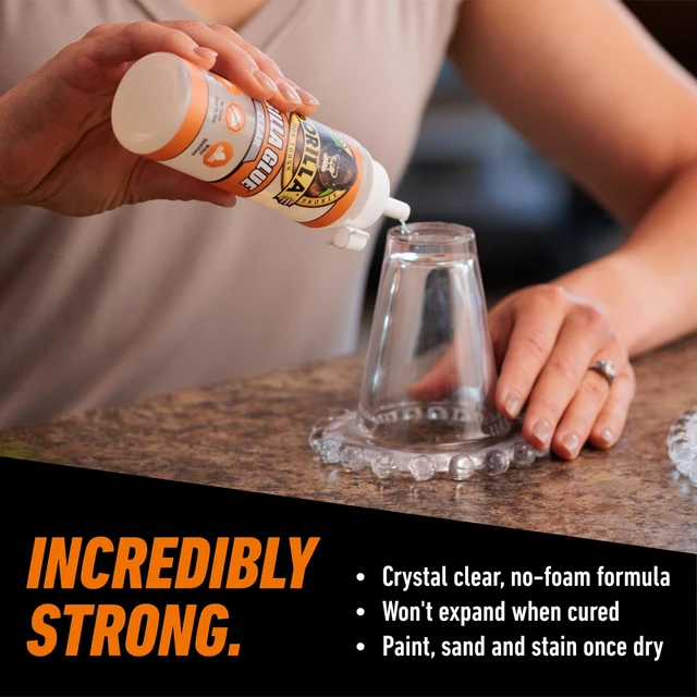 Alt view image 4 of 7 - Crystal Clear Glue, All Purpose, 5.75 oz Bottle Incredibly Strong Adhesive Bond, Non-Foaming Liquid, Water Resistant Formula, Bonds Wood, Ideal for Crafts and Repairs
