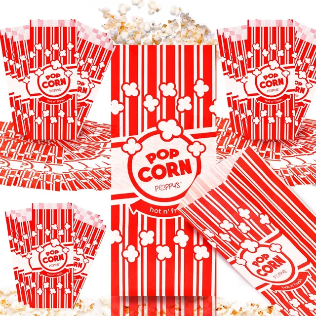 Main image of Paper Popcorn Bags 500 2 oz Concession-Grade Bags, Popcorn Machine Accessories for Popcorn Bars, Movie Nights, Concessions
