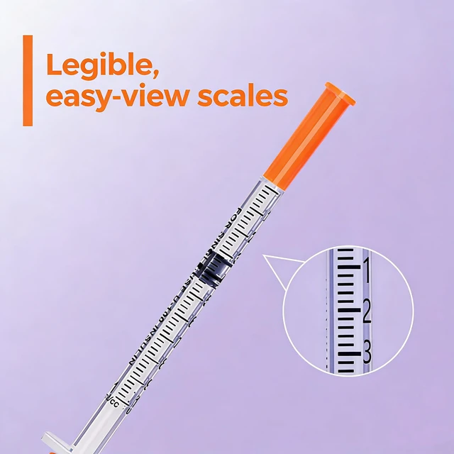 Alt view image 3 of 6 - 1ml 31G 1/2" Syringe, Laboratory Syringes, Pack of 100