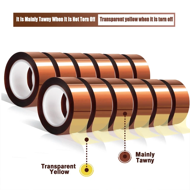 Alt view image 6 of 7 - 12 Rolls 20mm x16m(52FT) Heat Tape High Temperature Heat Resistant Tape Heat Transfer Tape for Heat Sublimation Press Vinyl,No Residue