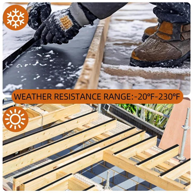 Alt view image 4 of 7 - Butyl Joist Tape for Decking 2''×50', 4 Rolls Waterproof Deck Tape Joist Tape, Waterproof and Anti-Corrosion Joists Deck Tape, Self Adhesive Flashing Joists Tape for Wood Decks Beams Roof