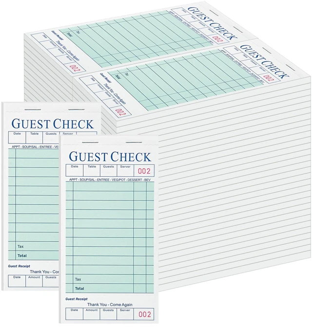 Main image of 60 Pack Server Books, Guest Check Books for Servers, Green