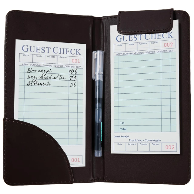 Alt view image 6 of 7 - 60 Pack Server Books, Guest Check Books for Servers, Green