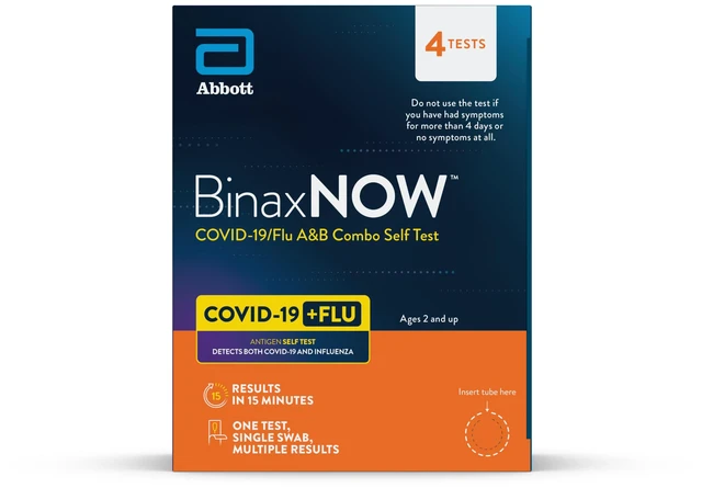 Main image of COVID-19/Flu A&B Combo Self Test, Reliable COVID/Flu Home Test With 15 Minute Results, 4 Tests