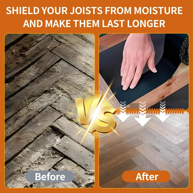 Alt view image 6 of 7 - Butyl Joist Tape for Decking 2''×50', 4 Rolls Waterproof Deck Tape Joist Tape, Waterproof and Anti-Corrosion Joists Deck Tape, Self Adhesive Flashing Joists Tape for Wood Decks Beams Roof