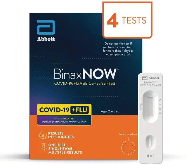 Alt view image 4 of 7 - COVID-19/Flu A&B Combo Self Test, Reliable COVID/Flu Home Test With 15 Minute Results, 4 Tests