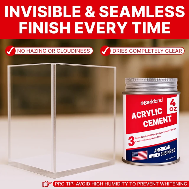 Alt view image 4 of 7 - Acrylic Bonding Cement, 4 oz with Applicator Bottle Clear fast-setting glue for plexiglass, acrylic sheets & display cases - applicator bottle for clean seams