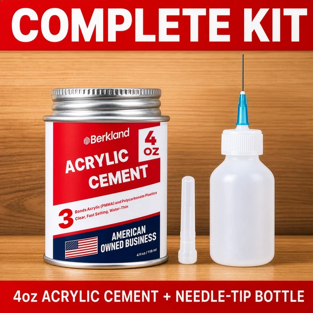 Alt view image 5 of 7 - Acrylic Bonding Cement, 4 oz with Applicator Bottle Clear fast-setting glue for plexiglass, acrylic sheets & display cases - applicator bottle for clean seams