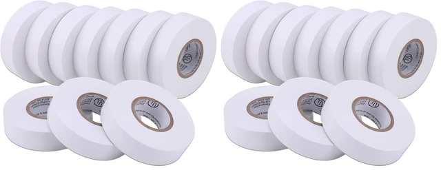 Main image of 20-Pack White Electrical Tape Waterproof, 3/4 in x 66ft, Industrial Grade UL/CSA Listed High Temp Electrical Tape Electric Super Vinyl