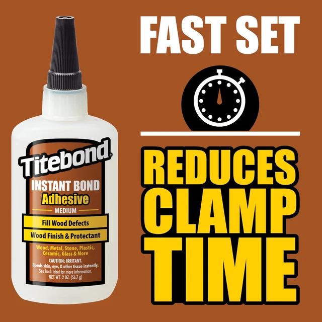 Alt view image 4 of 4 - Instant Bond Medium CA Super Glue Ethyl Cyanoacrylate Adhesive Filling Knots & Voids, 57 Second Set 4 Oz. 6212