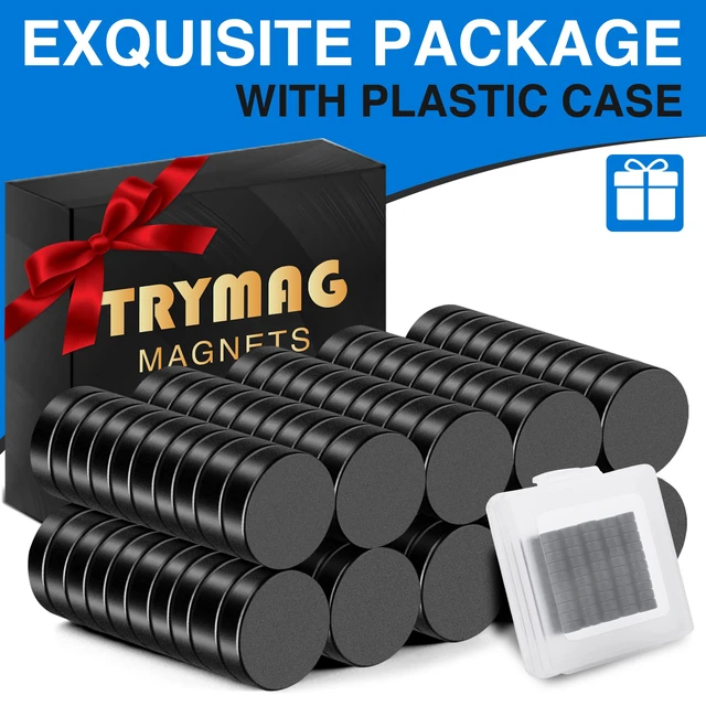 Alt view image 5 of 7 - Small Magnets, 120Pcs Round Rare Earth Magnet, 10x3mm Black Tiny Strong Fridge Magnets for Whiteboard, Refrigerator, DIY, Kitchen, Office
