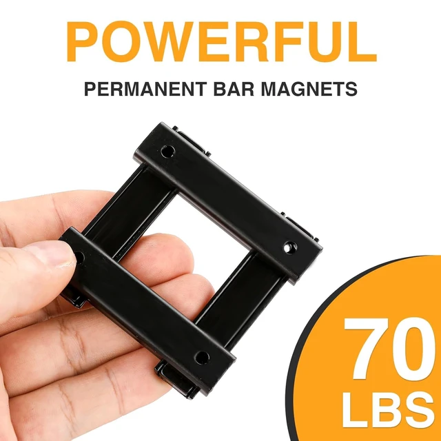 Alt view image 5 of 7 - Neodymium Rectangular Magnets 80Lbs, 60 x 13.5 x 5mm Strong Black Bar Magnets with Countersunk Hole and Steel Capsule, Heavy Duty Industrial Rare Earth Magnets with Screw for Mounting, 25 Pack