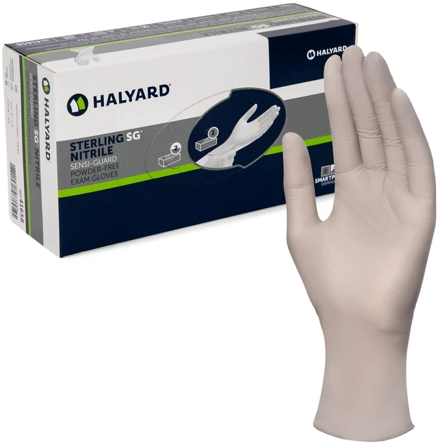 Main image of Sterling SG Nitrile Powder-Free Exam Gloves, 3.7 mil, 9.5 Inches, Gray, X-Large, 41662 (Box of 230)