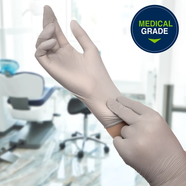 Alt view image 4 of 7 - Sterling SG Nitrile Powder-Free Exam Gloves, 3.7 mil, 9.5 Inches, Gray, X-Large, 41662 (Box of 230)