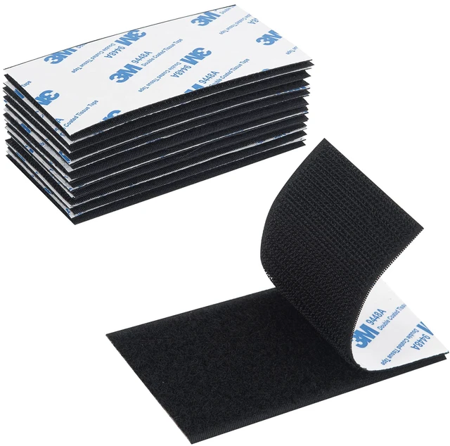 Main image of Hook and Loop Tape 2in x 4in 10 Pairs, Slef Adhesive Interlocking Strip, Double Sided Mounting Tape Heavy Duty, Picture Hanging Strips