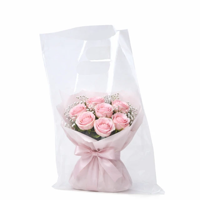 Alt view image 7 of 7 - Clear Plastic Merchandise Bags, 500 Pack, 9x12 Handles, 1.25Mil Thick, Glossy Retail Shopping, Small Business Boutique, Gift Bags, Clothing, Trade Show
