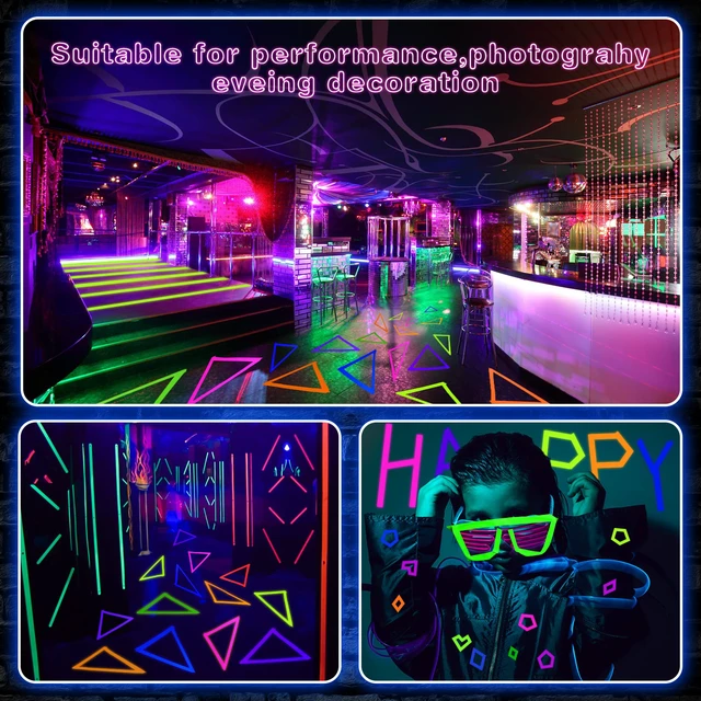 Alt view image 6 of 7 - 6 Colors Neon Gaffer Cloth Tape, Fluorescent UV Blacklight Tape for UV Party (0.6 inch x 60 feet)