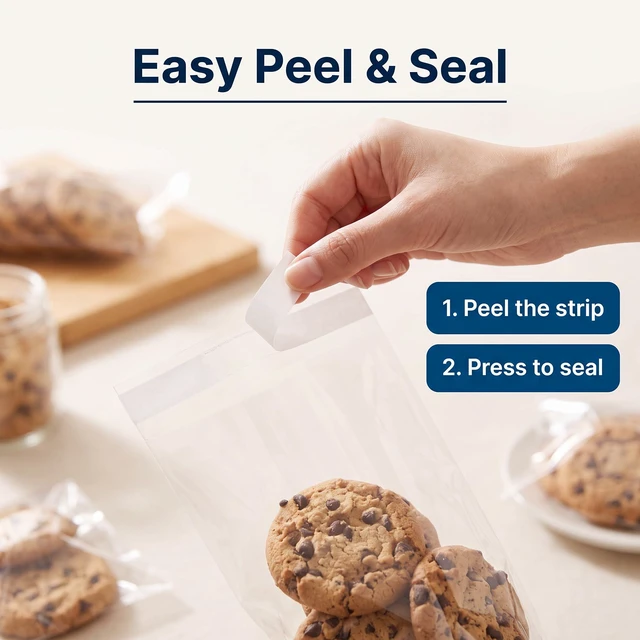Alt view image 4 of 7 - 8" X 8" Self-Sealing Cellophane Bags (1000 Count) Clear Resealable Cello Bags for Art Prints, Greeting Cards, Photos, Stickers, and Crafts