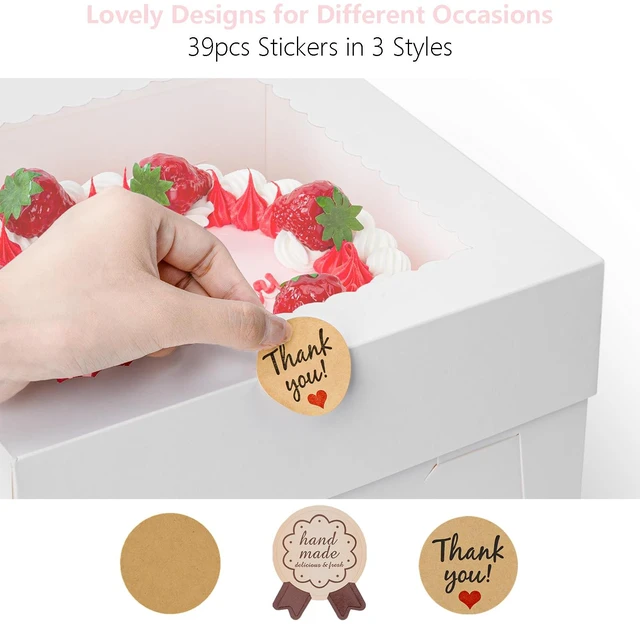 Alt view image 4 of 7 - 10 Pack Cake Boxes, 10x10x8 Inches Tall Cake Boxes with Cake Boards Disposable White Cake Transport Containers with Clear Lids, Thick Cardboard, Easy to Assemble, for Cake Cookies Pies Cookies