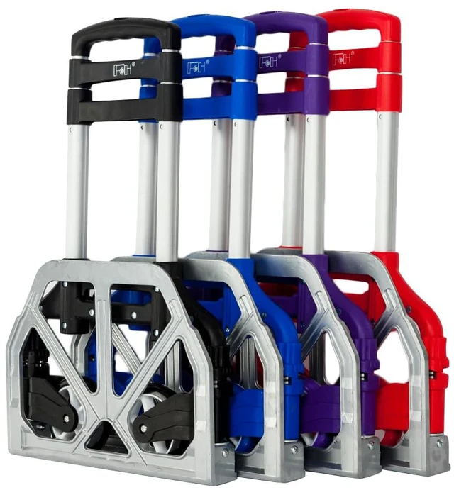 Main image of Folding Hand Truck Aluminum Portable Folding Hand Cart 155lbs Capacity Handy Dolly Cart Ideal for Home, Auto, Office,Travel Use,Purple