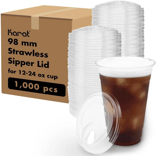 Main image of C-KC626TS-SHNE 98mm PET Strawless Sipper Lid for 12-24oz PET Cup, sipper lids, strawless lids 1,000 Count